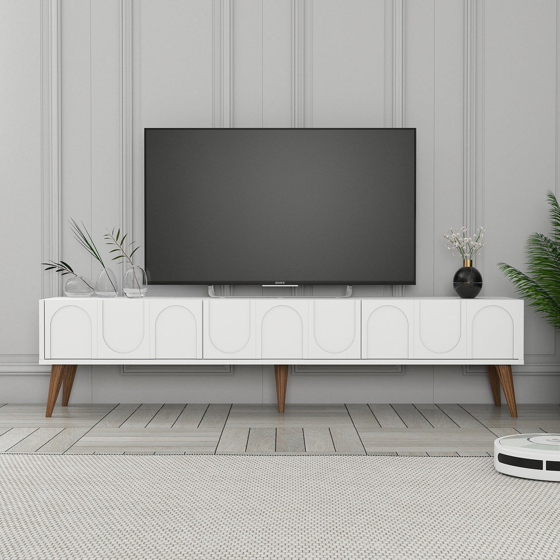TV ormarić Lyon 44 - White, Walnut-Vasdom.hr