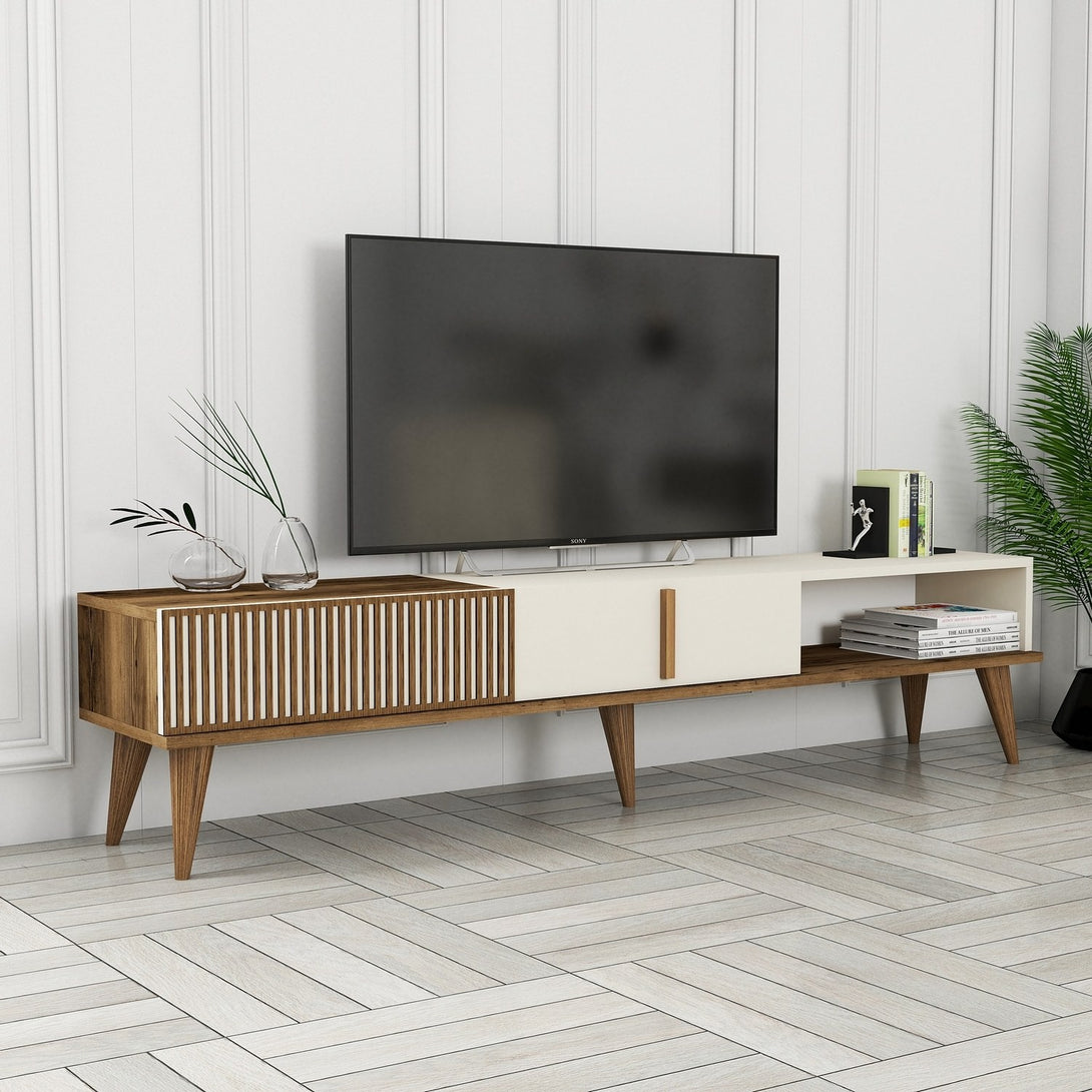TV ormarić Milan Alt - Walnut, Cream-Vasdom.hr