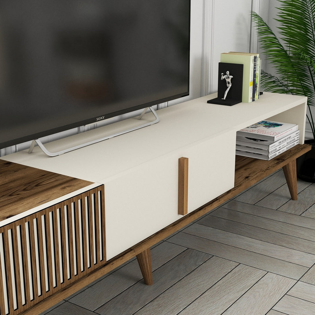 TV ormarić Milan Alt - Walnut, Cream-Vasdom.hr