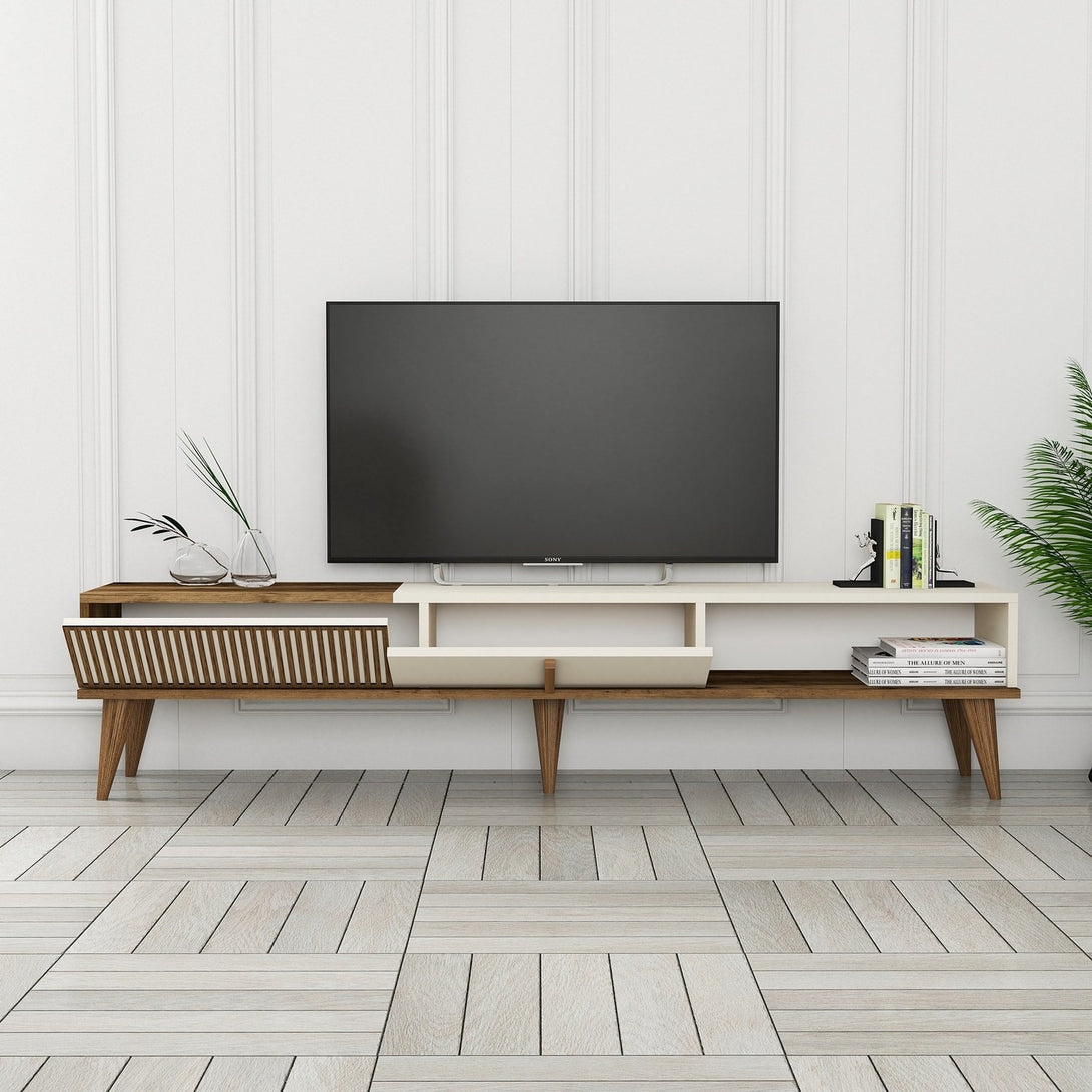 TV ormarić Milan Alt - Walnut, Cream-Vasdom.hr