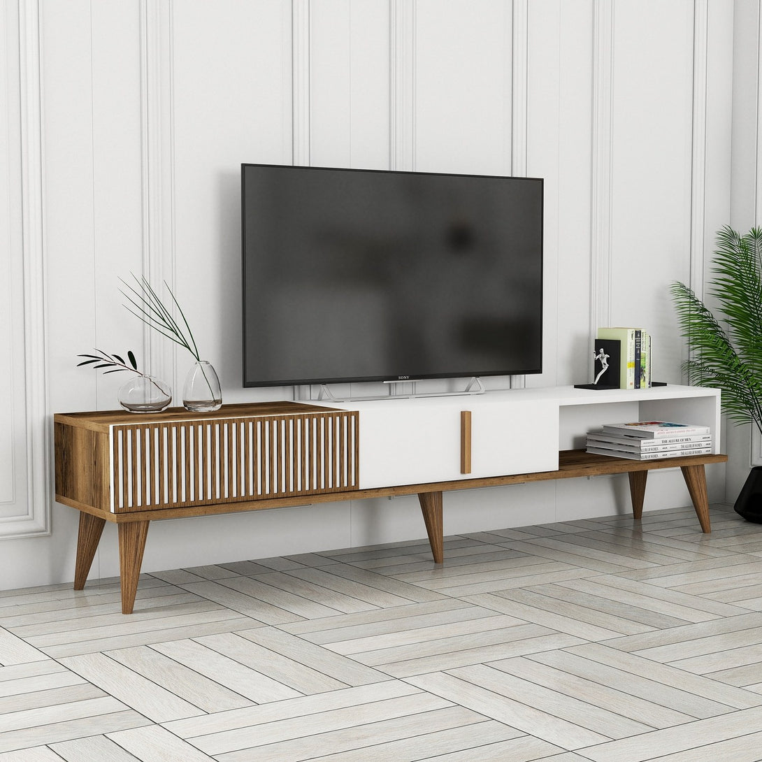 TV ormarić Milan Alt - Walnut, White-Vasdom.hr