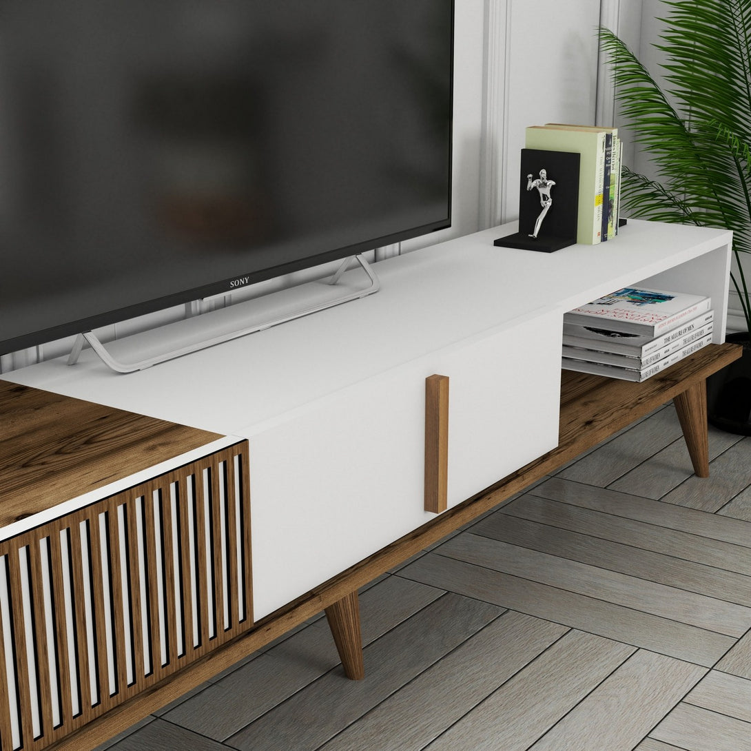 TV ormarić Milan Alt - Walnut, White-Vasdom.hr