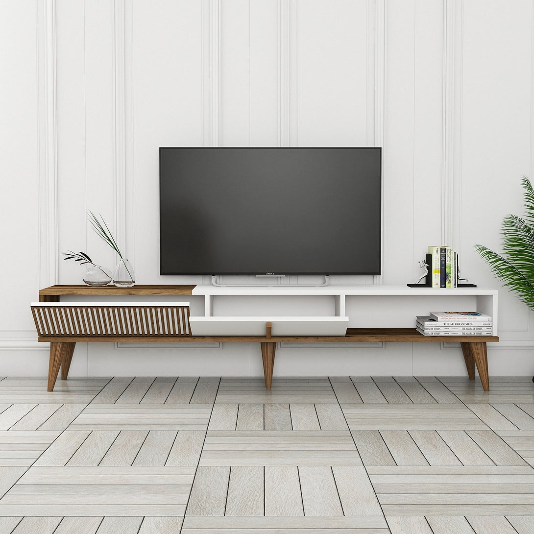 TV ormarić Milan Alt - Walnut, White-Vasdom.hr