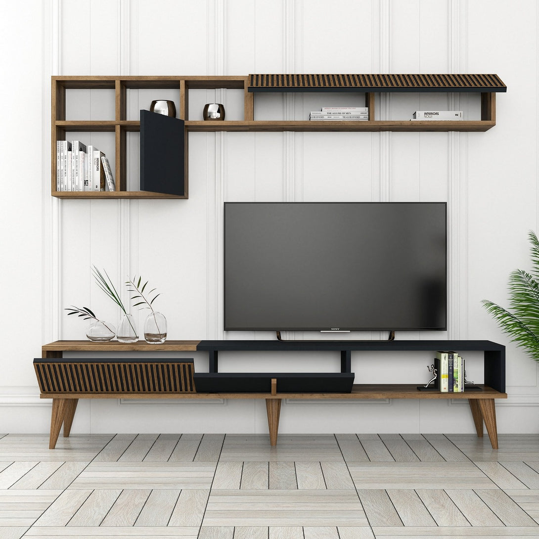 TV ormarić Milan TV - Walnut, Anthracite-Vasdom.hr