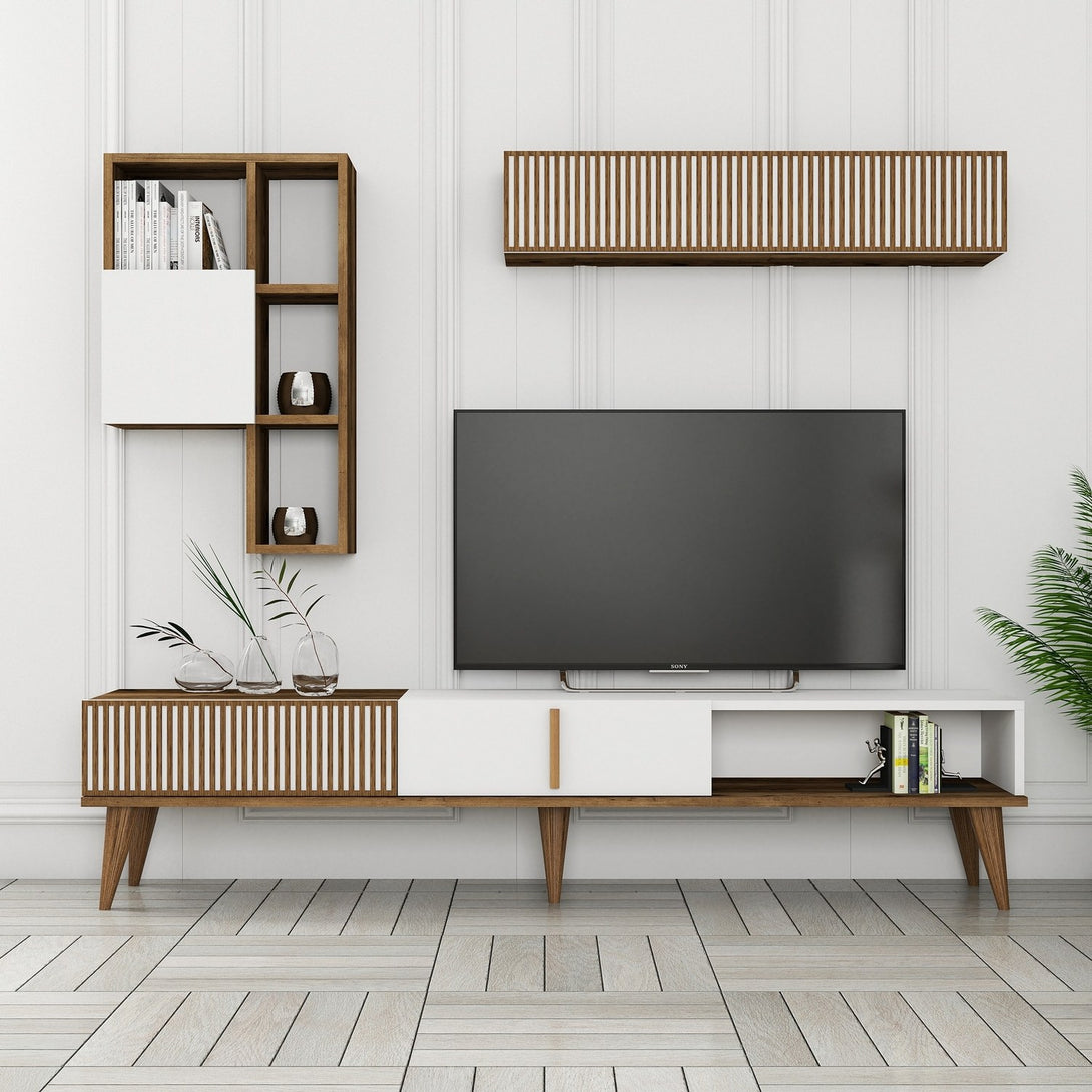 TV ormarić Milan TV - Walnut, White-Vasdom.hr