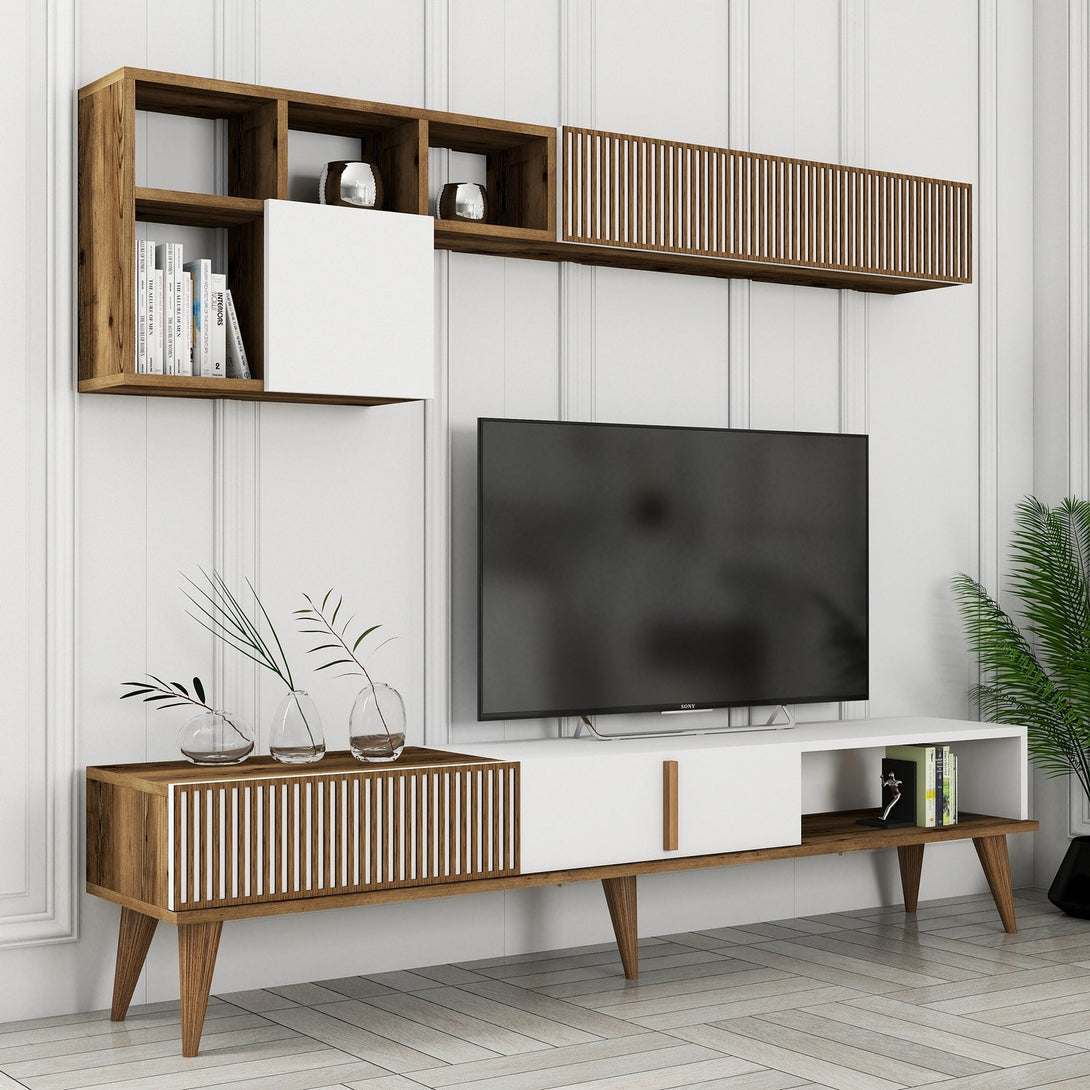 TV ormarić Milan TV - Walnut, White-Vasdom.hr