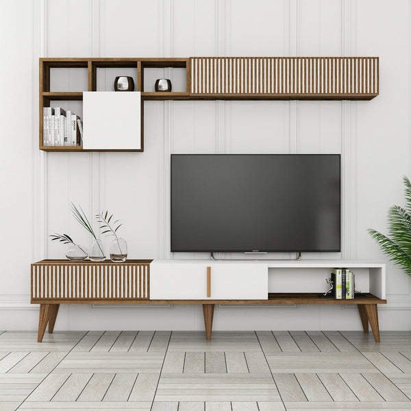 TV ormarić Milan TV - Walnut, White-Vasdom.hr