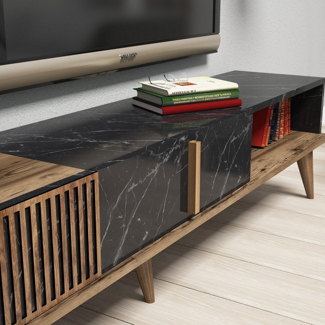 TV ormarić Milan - Walnut, Black-Vasdom.hr