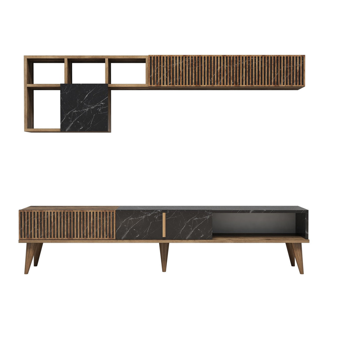 TV ormarić Milan - Walnut, Black-Vasdom.hr