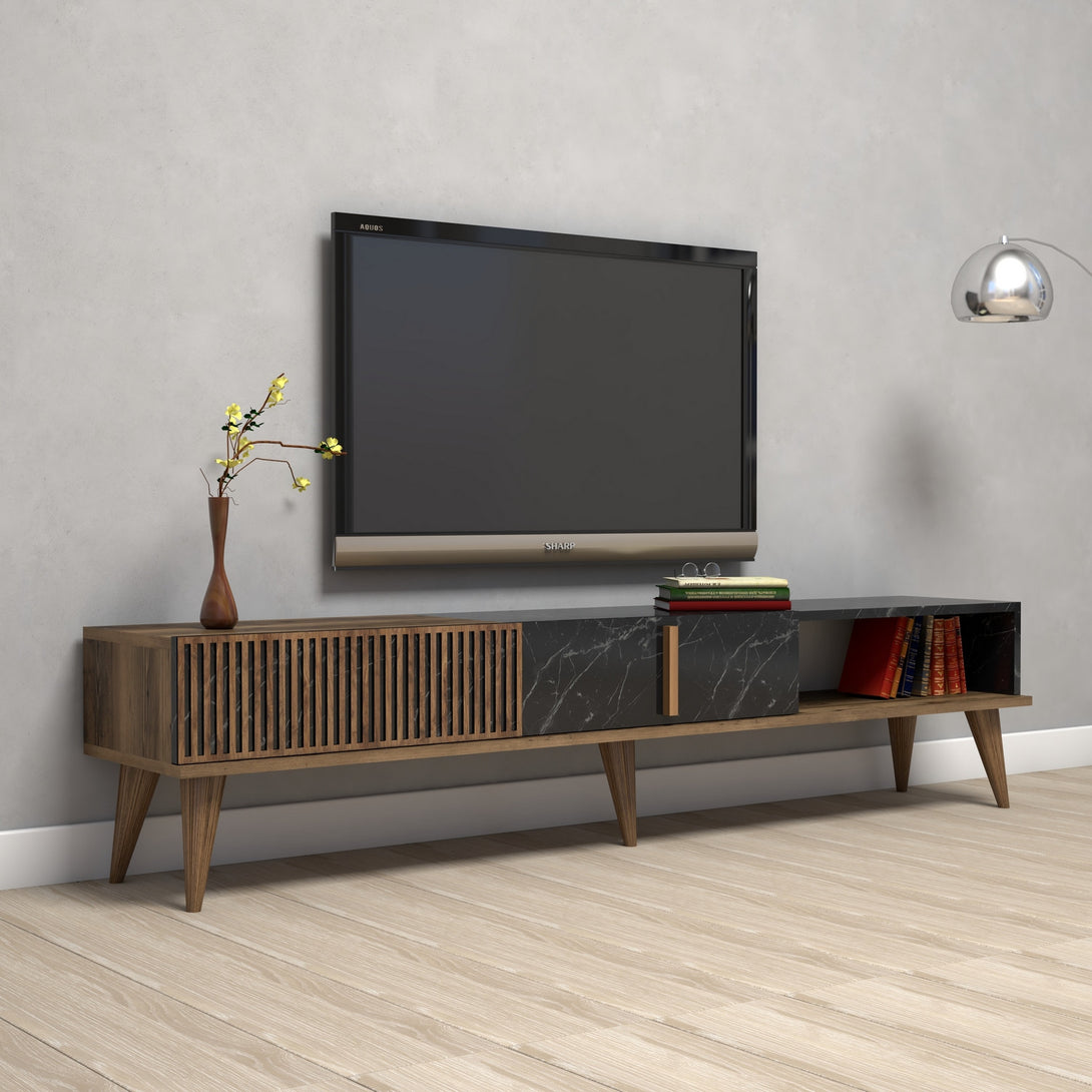 TV ormarić Milan - Walnut, Black-Vasdom.hr