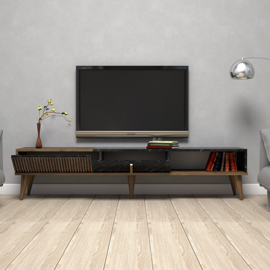 TV ormarić Milan - Walnut, Black-Vasdom.hr