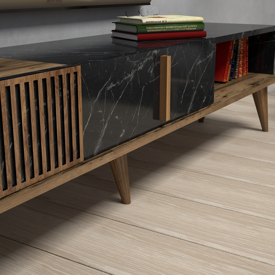 TV ormarić Milan - Walnut, Black-Vasdom.hr