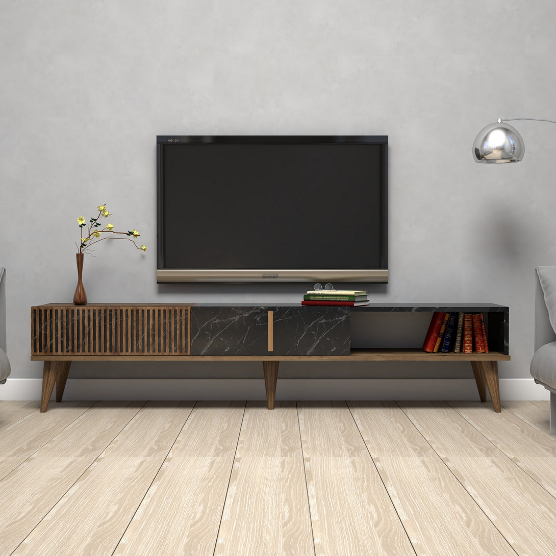 TV ormarić Milan - Walnut, Black-Vasdom.hr