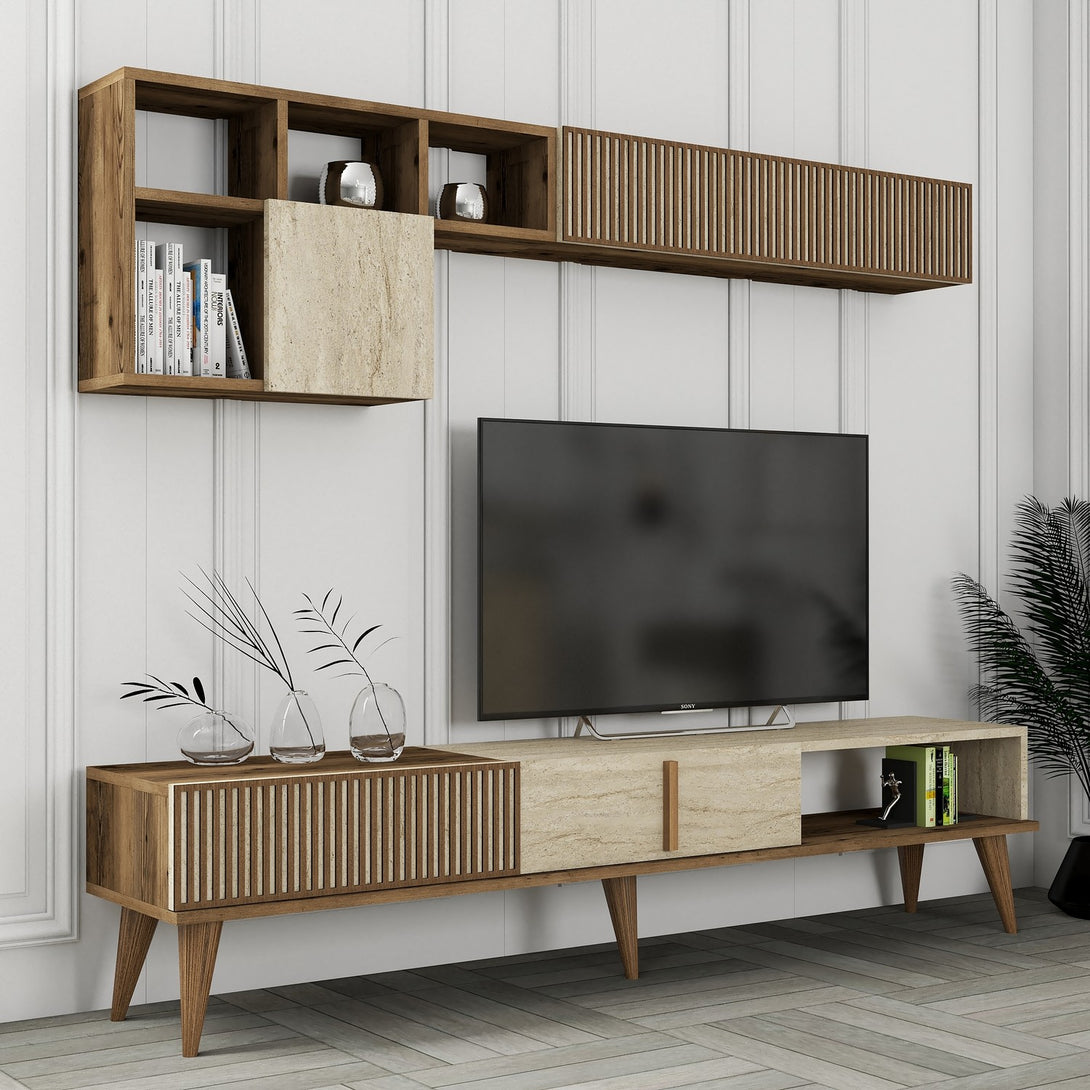 TV ormarić Milan - Walnut, Travertine-Vasdom.hr