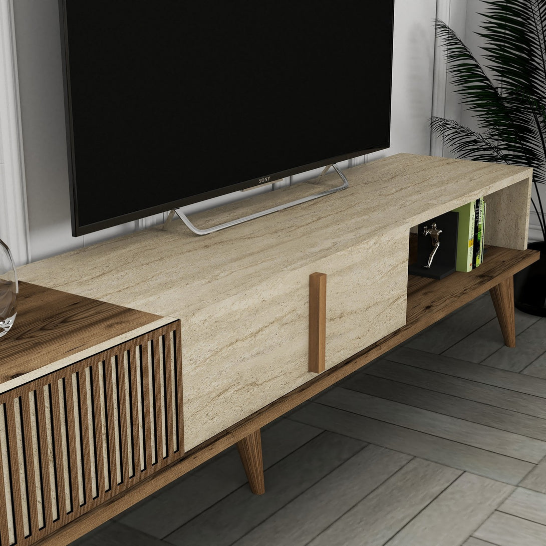 TV ormarić Milan - Walnut, Travertine-Vasdom.hr
