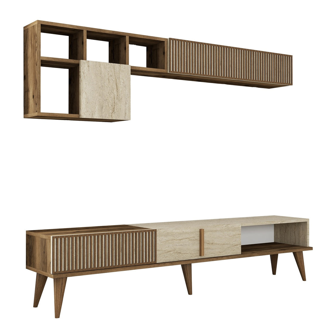 TV ormarić Milan - Walnut, Travertine-Vasdom.hr