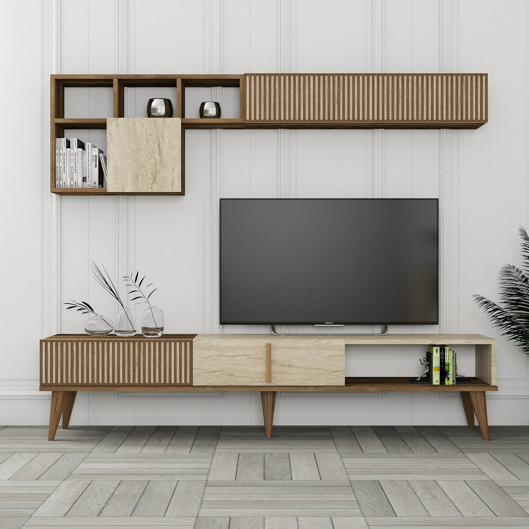 TV ormarić Milan - Walnut, Travertine-Vasdom.hr