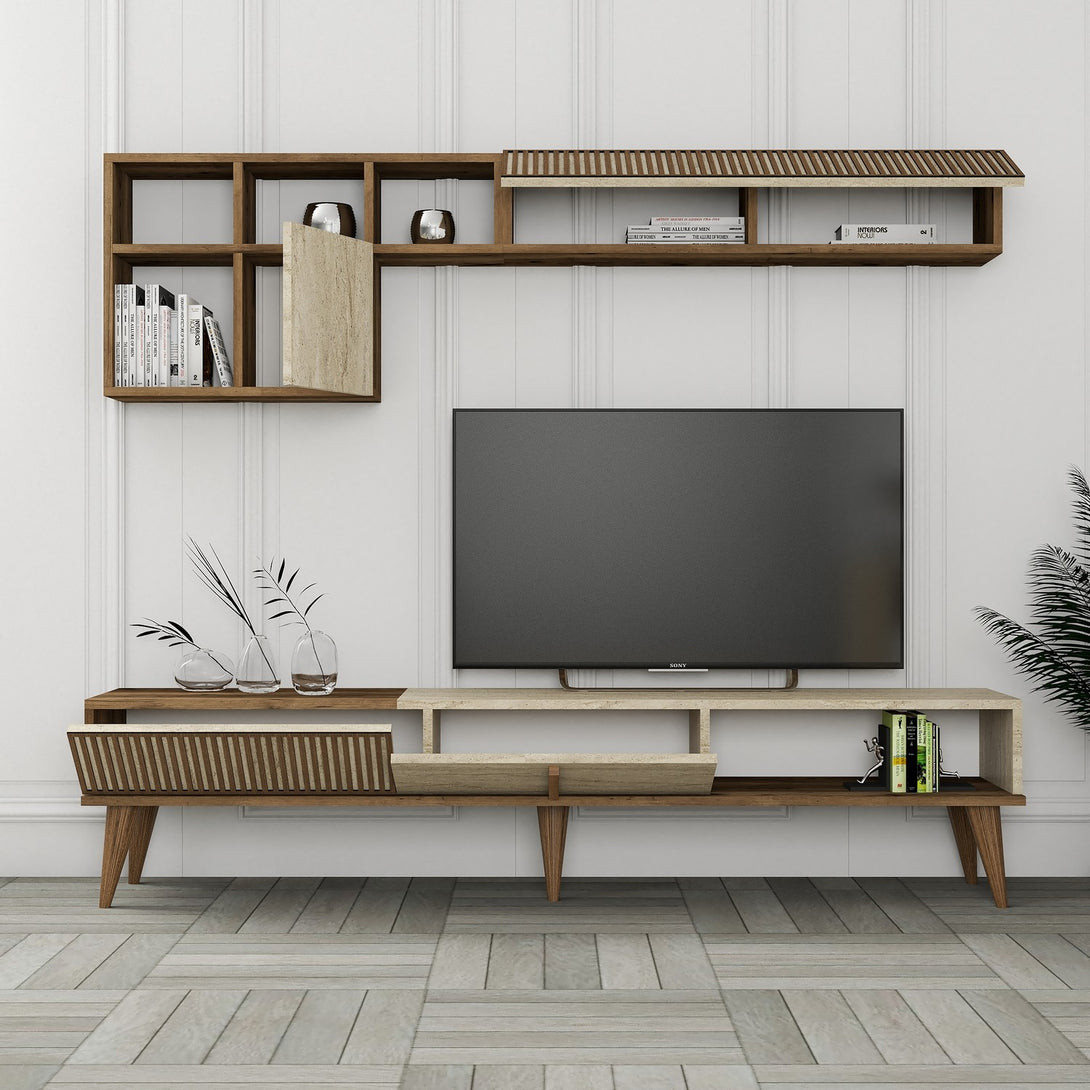 TV ormarić Milan - Walnut, Travertine-Vasdom.hr