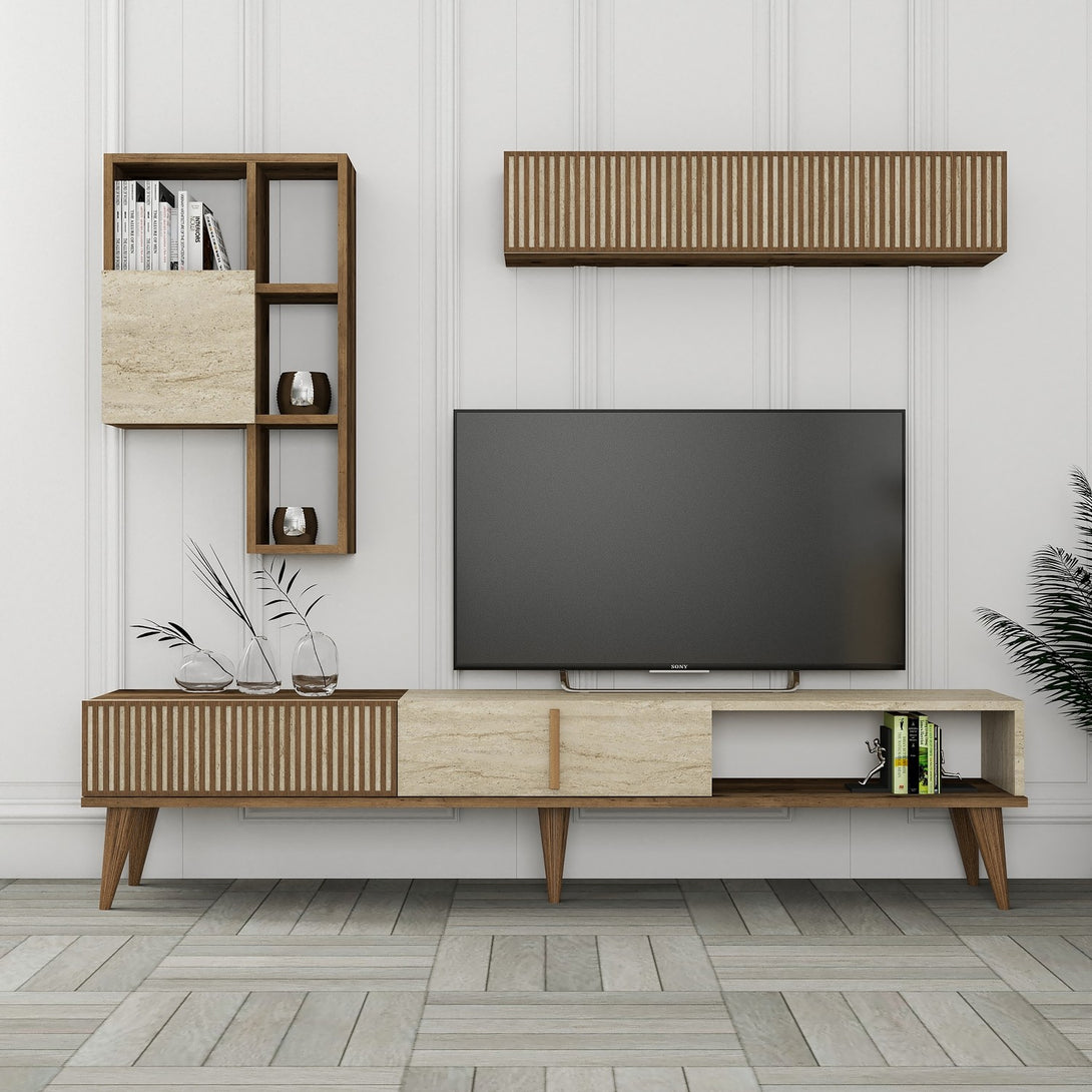 TV ormarić Milan - Walnut, Travertine-Vasdom.hr