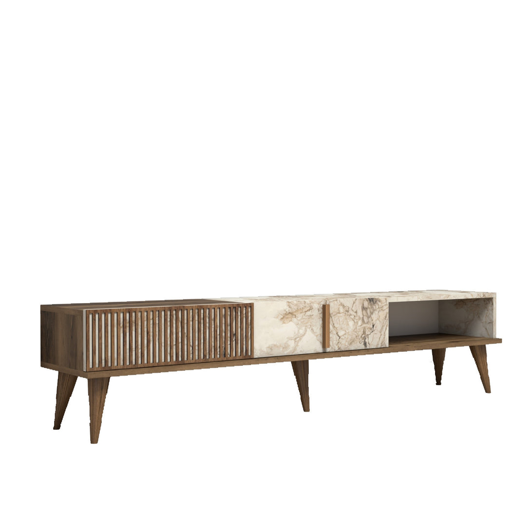 TV ormarić Milan - Walnut, White Marble-Vasdom.hr