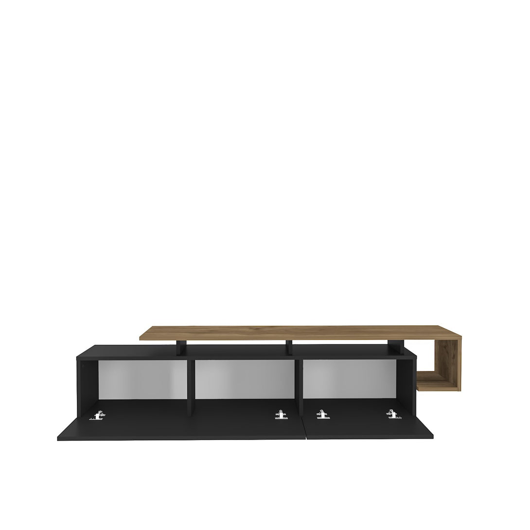 TV ormarić Pia - Black, Walnut-Vasdom.hr