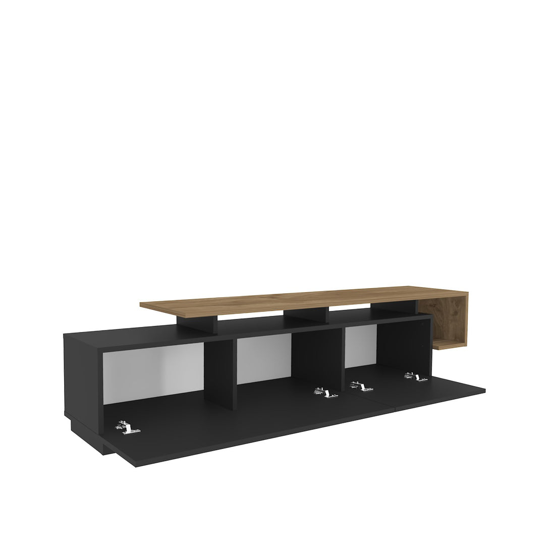 TV ormarić Pia - Black, Walnut-Vasdom.hr