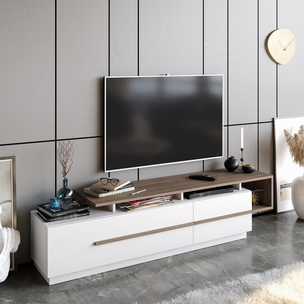 TV ormarić Pia - Walnut, White-Vasdom.hr