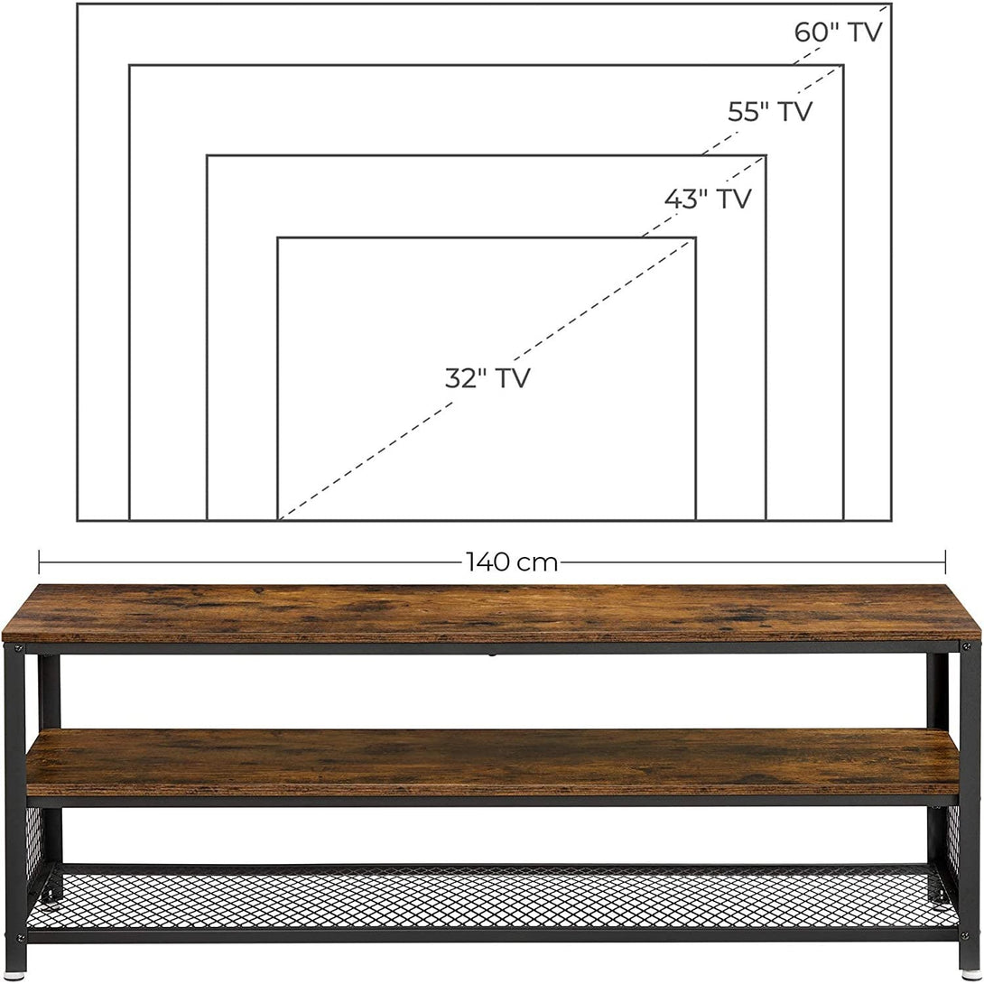 TV ormarić, Rustic TV stalak 140 x 40 x 52 cm rustikalno smeđi | VASAGLE-Vasdom.hr