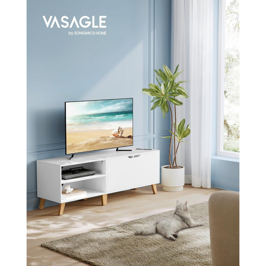 TV ormarić s 2 vrata i podesivom policom, 40 x 140 x 50 cm, bijeli | VASAGLE-Vasdom.hr