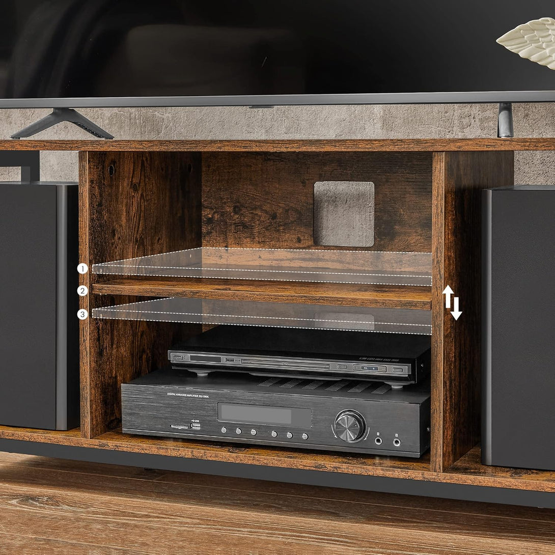TV ormarić s otvorenim policama, 120 x 40 x 50 cm, rustikalno smeđa i crna | VASAGLE-Vasdom.hr
