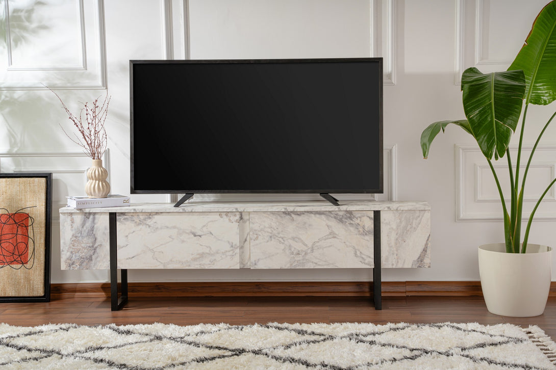 TV ormarić Serenity - Fressia Marble, Black-Vasdom.hr