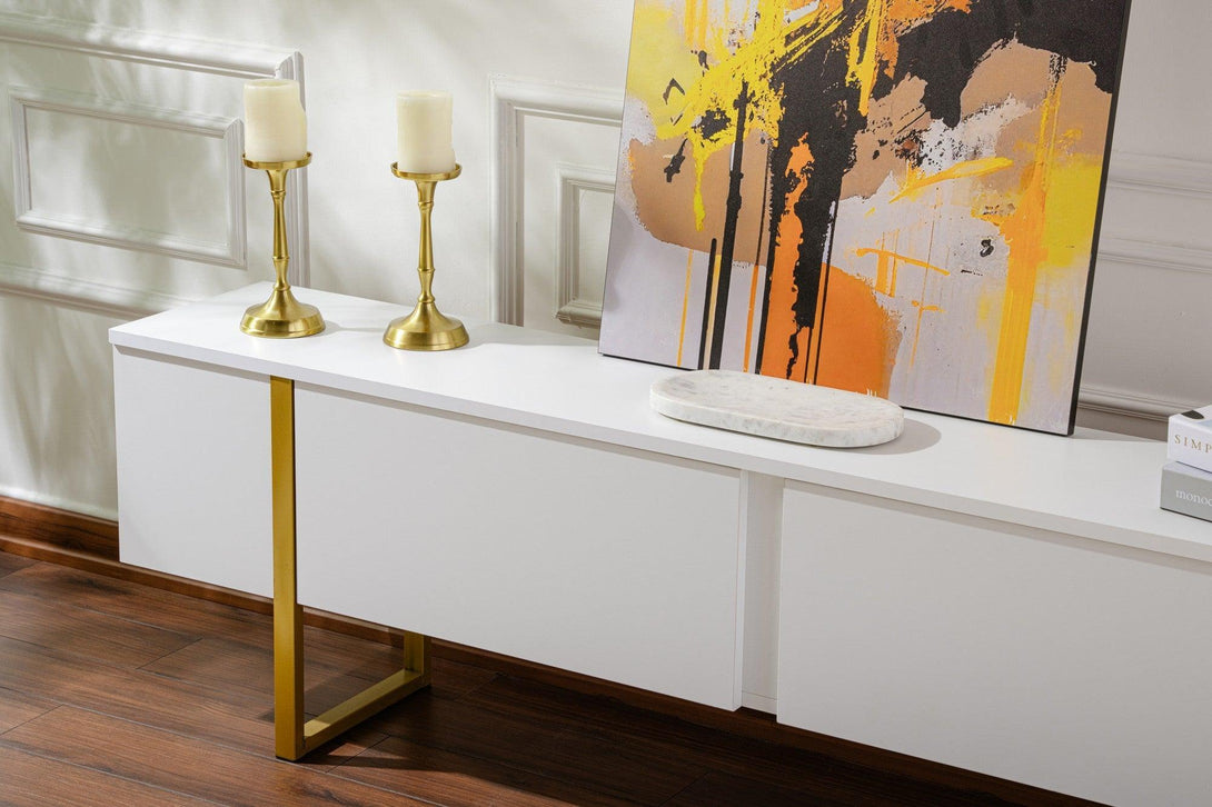 TV ormarić Serenity - White, Gold-Vasdom.hr