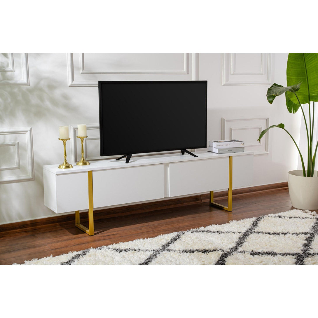 TV ormarić Serenity - White, Gold-Vasdom.hr