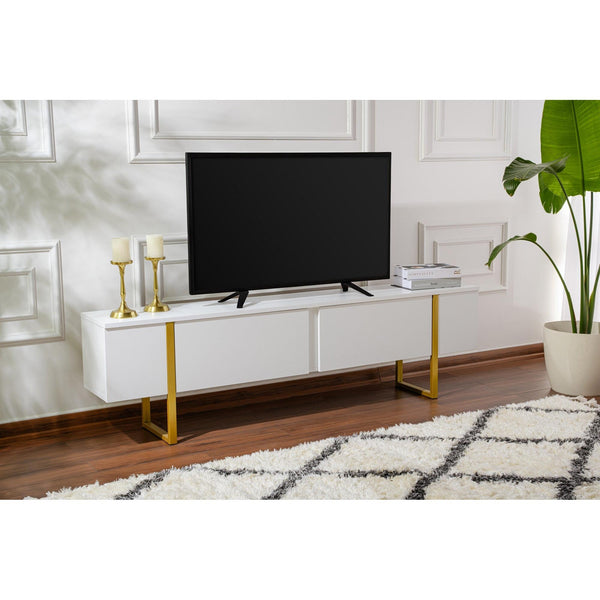 TV ormarić Serenity - White, Gold-Vasdom.hr
