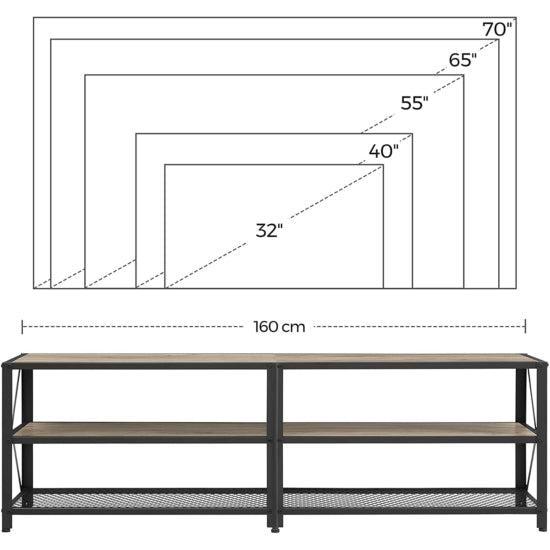 TV ormarić, TV stalak, 160 x 52 x 39 cm, siva i crna | VASAGLE-Vasdom.hr