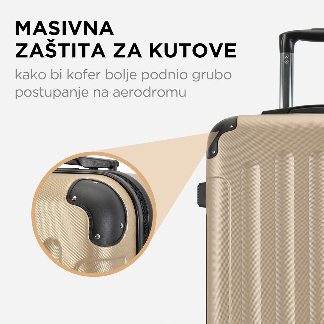 VERTICAL kabinski kofer na 4 kotača s bravom, 55x39x20cm, boja šampanjca | BONTOUR-Vasdom.hr