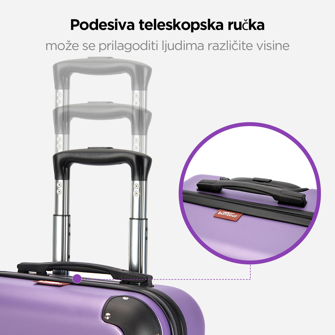 VERTICAL srednji kofer na 4 kotača s bravom, 65 x 44.5 x 27 cm, ljubičasta | BONTOUR-Vasdom.hr