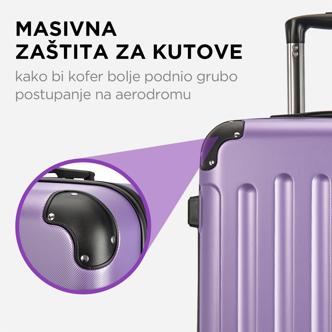 VERTICAL srednji kofer na 4 kotača s bravom, 65 x 44.5 x 27 cm, ljubičasta | BONTOUR-Vasdom.hr