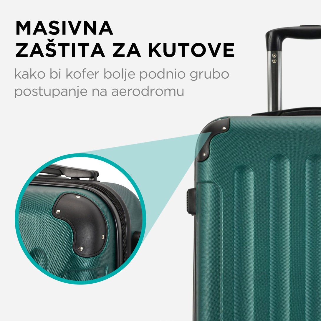 VERTICAL kabinski kofer na 4 kotača s bravom, 55x39x20cm, zeleni | BONTOUR-Vasdom.hr