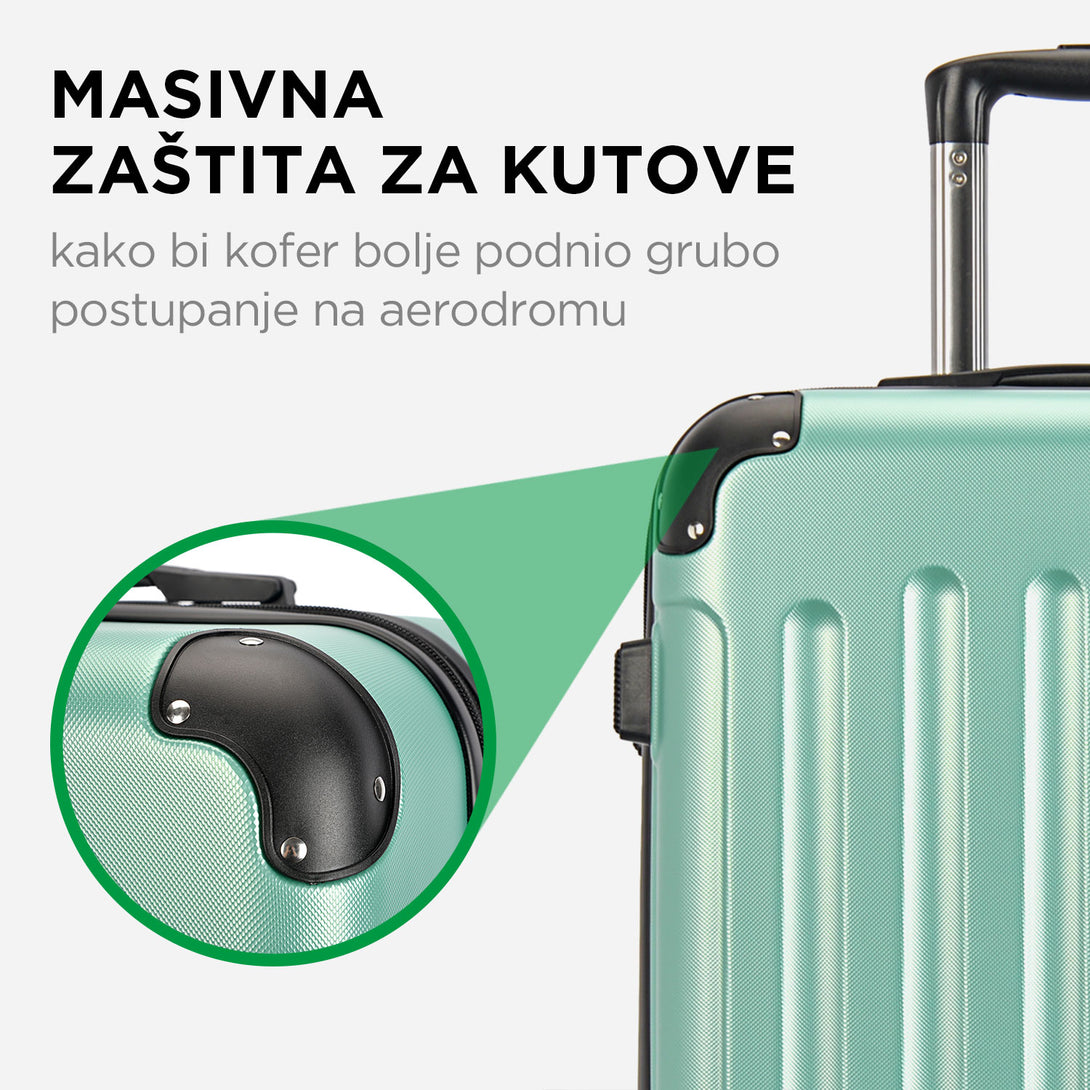 VERTICAL srednji kofer na 4 kotača s bravom, 65 x 44.5 x 27 cm, puder zelena | BONTOUR-Vasdom.hr