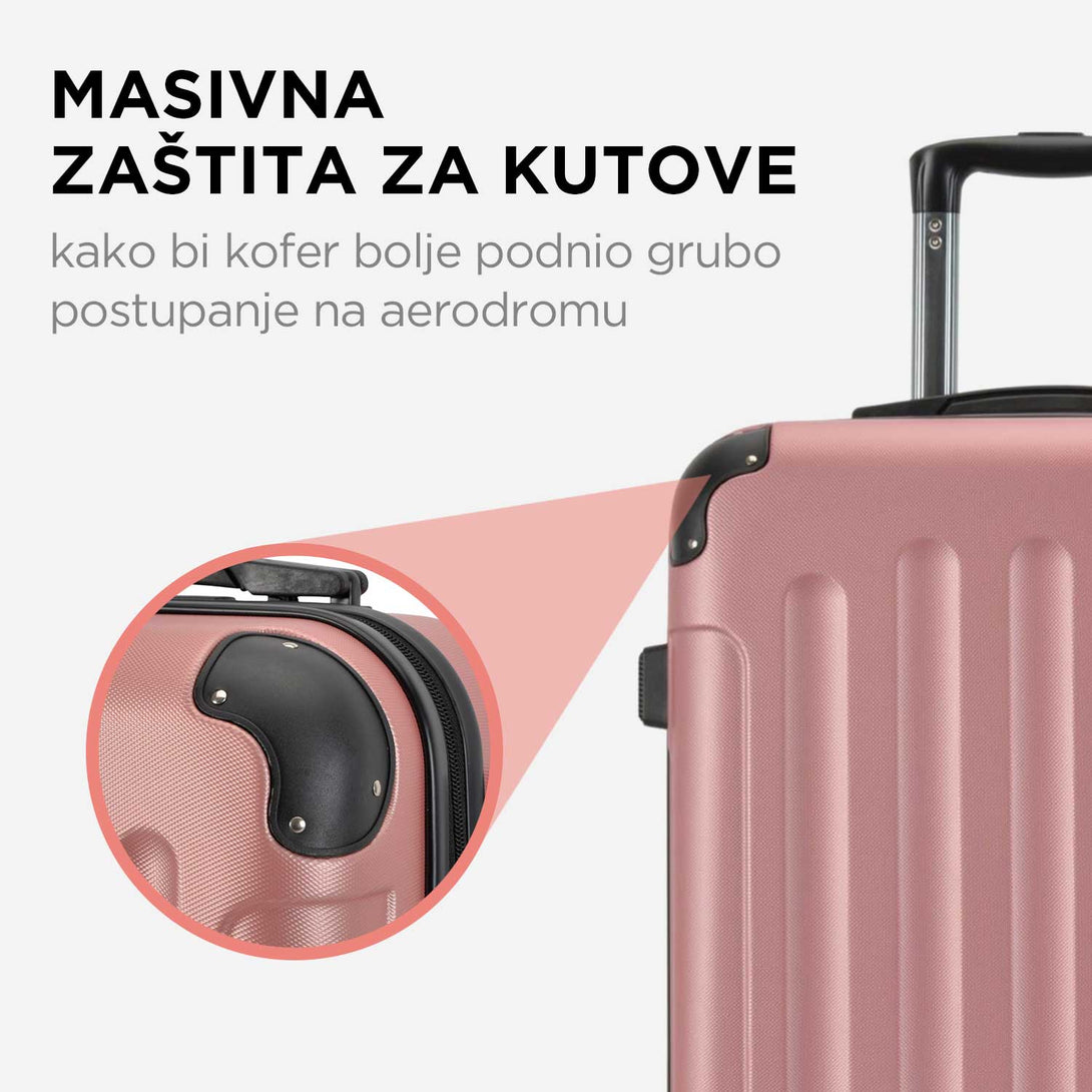VERTICAL srednji kofer na 4 kotača s bravom, 65 x 44.5 x 27 cm, roze zlato | BONTOUR-Vasdom.hr