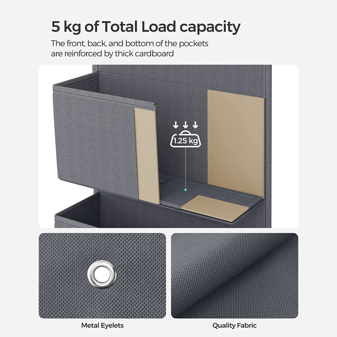 Viseći organizator za odlaganje s 4 džepa 33,5 x 100 x 12 cm, sivi | SONGMICS-Vasdom.hr