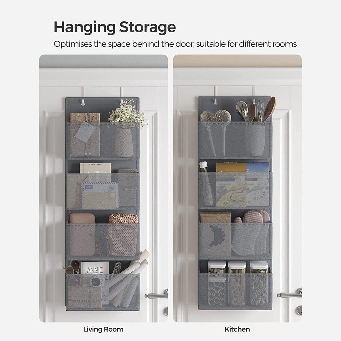 Viseći organizator za odlaganje s 4 džepa 33,5 x 100 x 12 cm, sivi | SONGMICS-Vasdom.hr