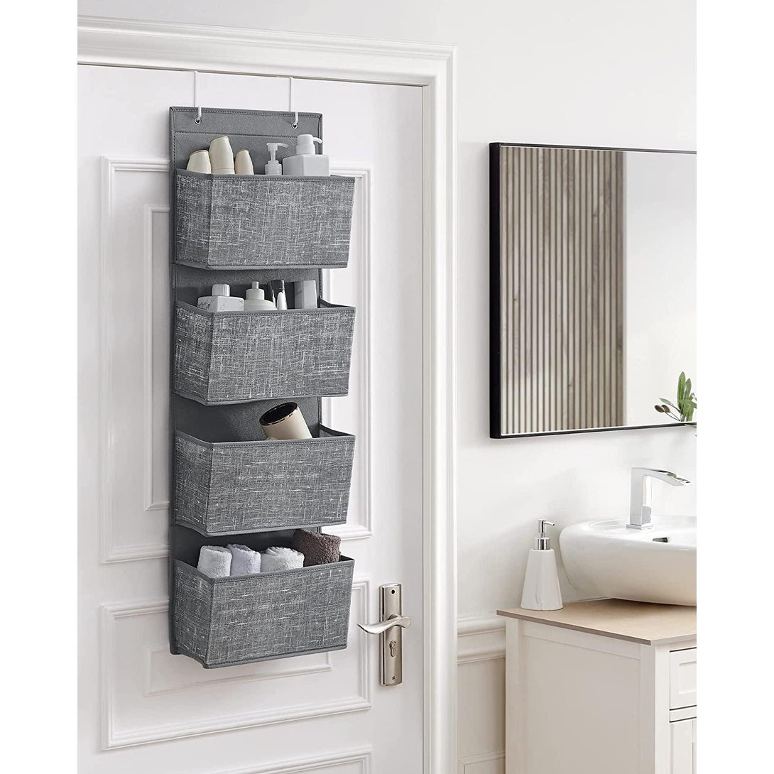 Viseći organizator za odlaganje s 4 džepa 33,5 x 100 x 12 cm, sivo prošarani | SONGMICS-Vasdom.hr
