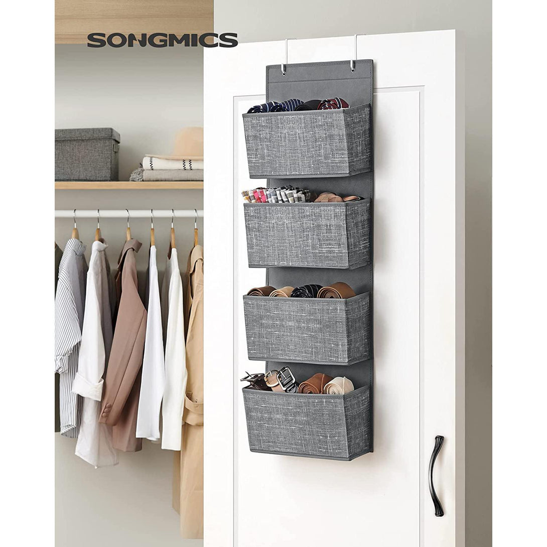 Viseći organizator za odlaganje s 4 džepa 33,5 x 100 x 12 cm, sivo prošarani | SONGMICS-Vasdom.hr