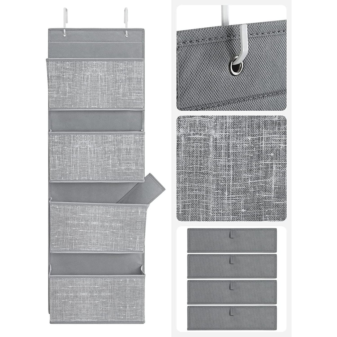 Viseći organizator za odlaganje s 4 džepa 33,5 x 100 x 12 cm, sivo prošarani | SONGMICS-Vasdom.hr