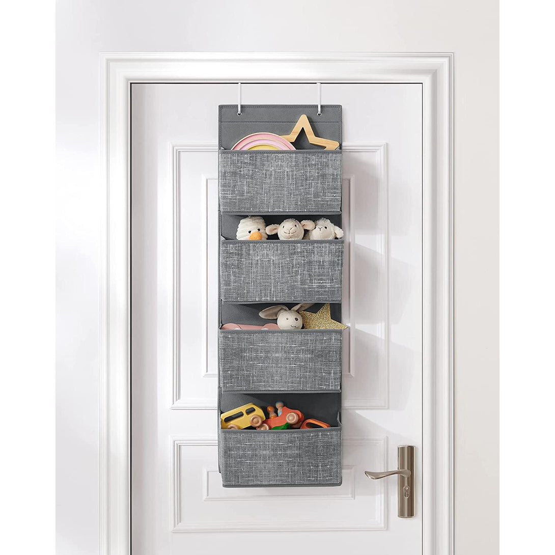 Viseći organizator za odlaganje s 4 džepa 33,5 x 100 x 12 cm, sivo prošarani | SONGMICS-Vasdom.hr