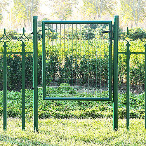Vrtna vrata od galvaniziranog čelika s bravom i 3 ključa, 150 x 106 cm, zelena | SONGMICS-Vasdom.hr