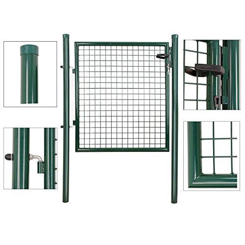 Vrtna vrata od galvaniziranog čelika s bravom i 3 ključa, 150 x 106 cm, zelena | SONGMICS-Vasdom.hr