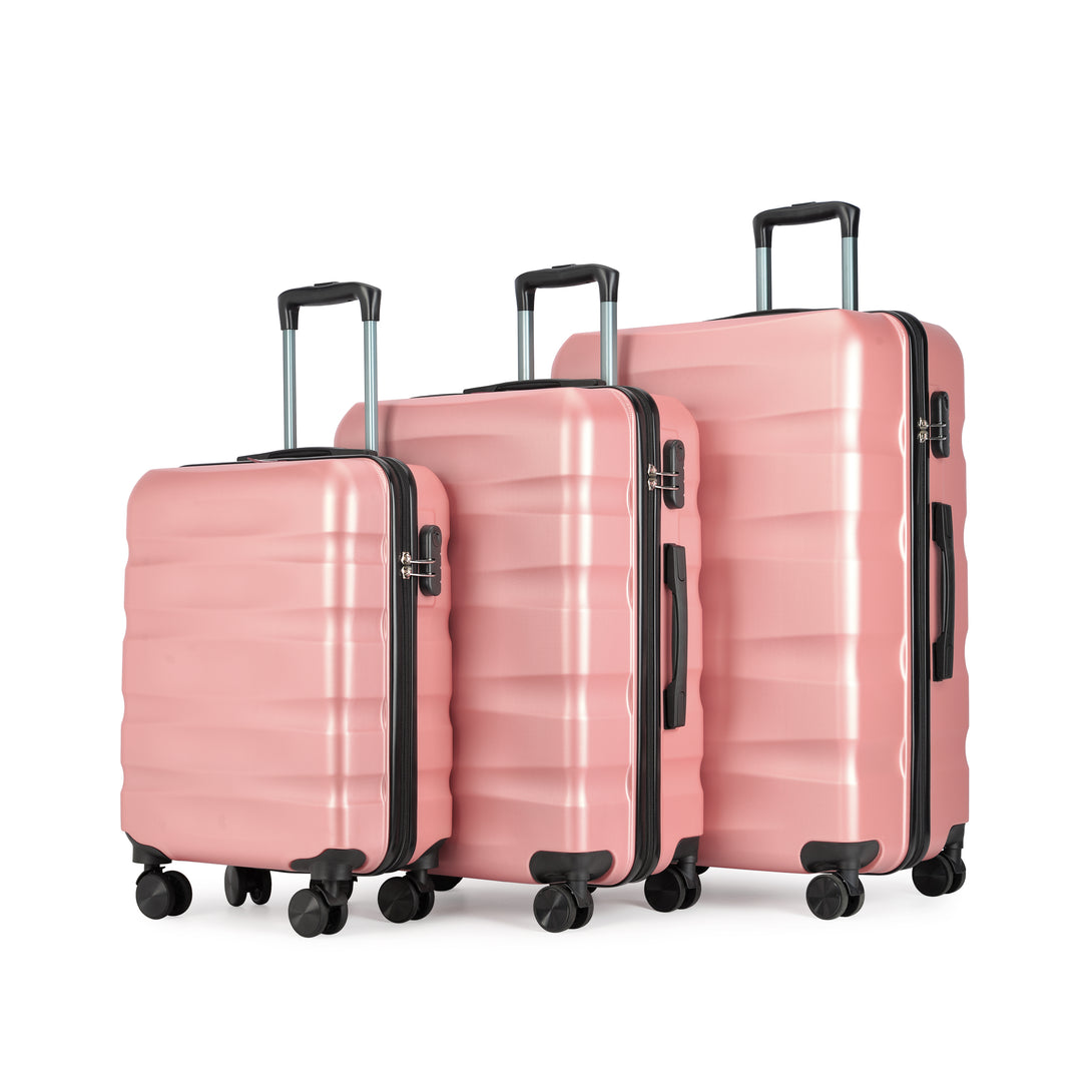WAVE set od 3 kofera na 4 dvostruka kotača, roze zlato | BONTOUR-Vasdom.hr